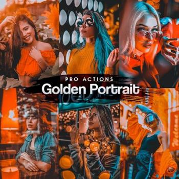 постер к Golden Portrait Photoshop Actions
