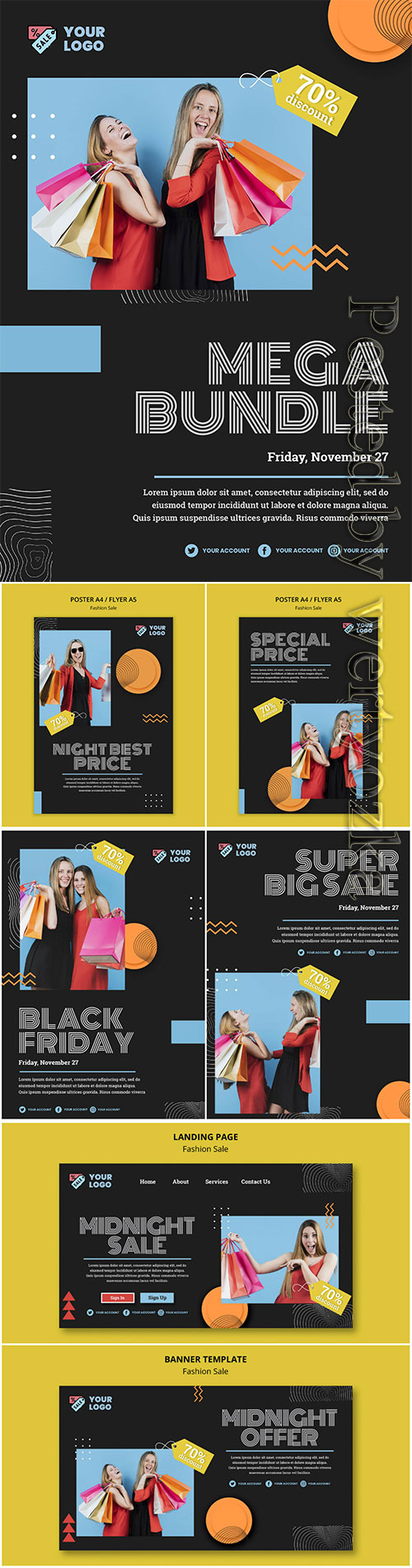Fashion sale concept poster template