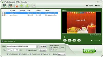 iPixSoft Video to HTML5 Converter 3.0.0