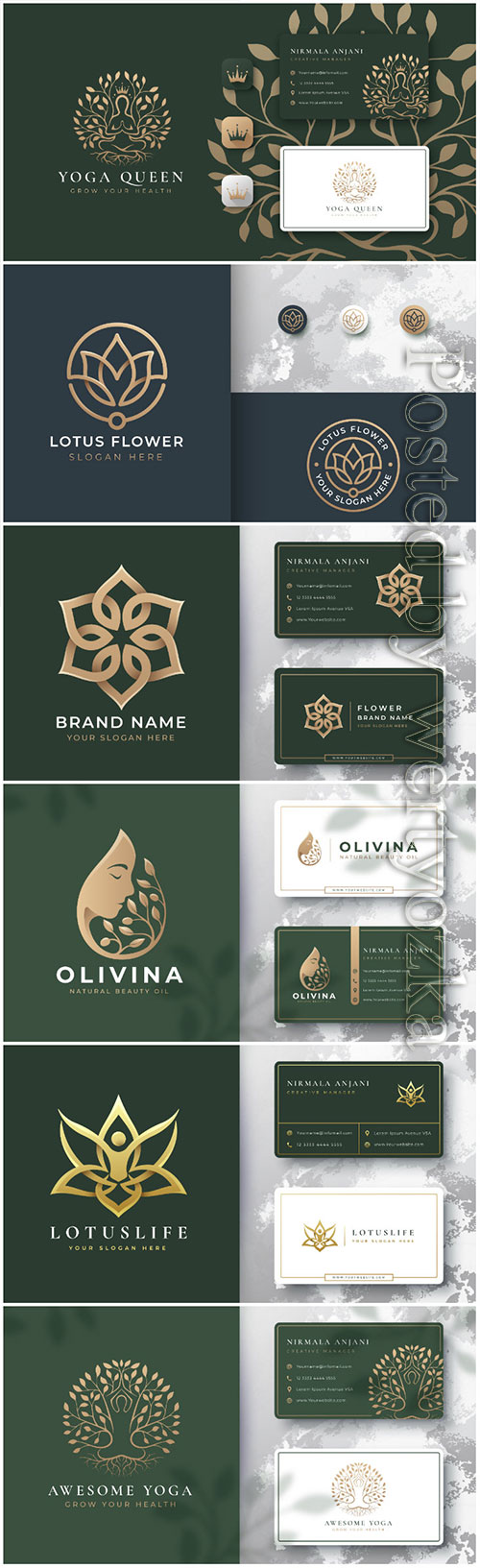Logo template with business card vector design