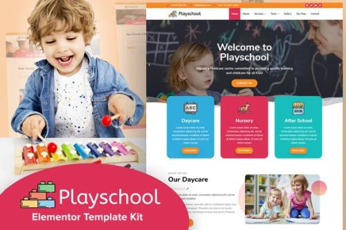 ThemeForest - Playschool v1.0 - Childcare & School Elementor Template Kit - 29162247