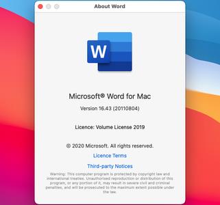 Microsoft Word 2019 for Mac v16.43 VL  Multilingual F705eb4ae64c68d22c4d3982fbb1cde0