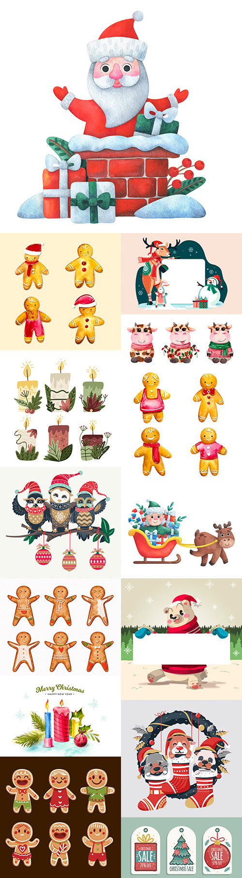 Fun Santa and Christmas characters cartoon illustration
