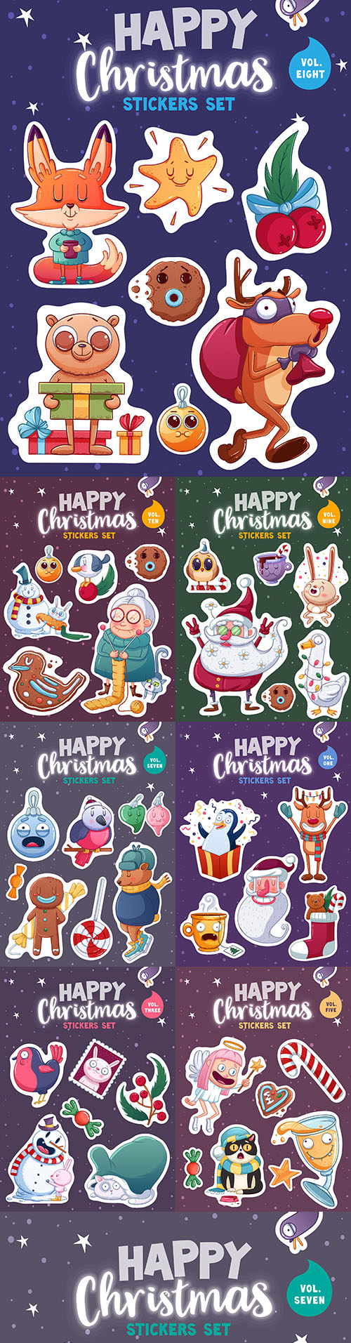 Merry Christmas set stickers or magnets festive souvenirs 2
