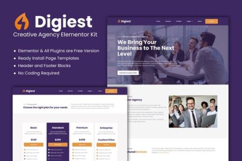 ThemeForest - Digiest v1.0.0 - Creative Agency Elementor Kit - 29294011