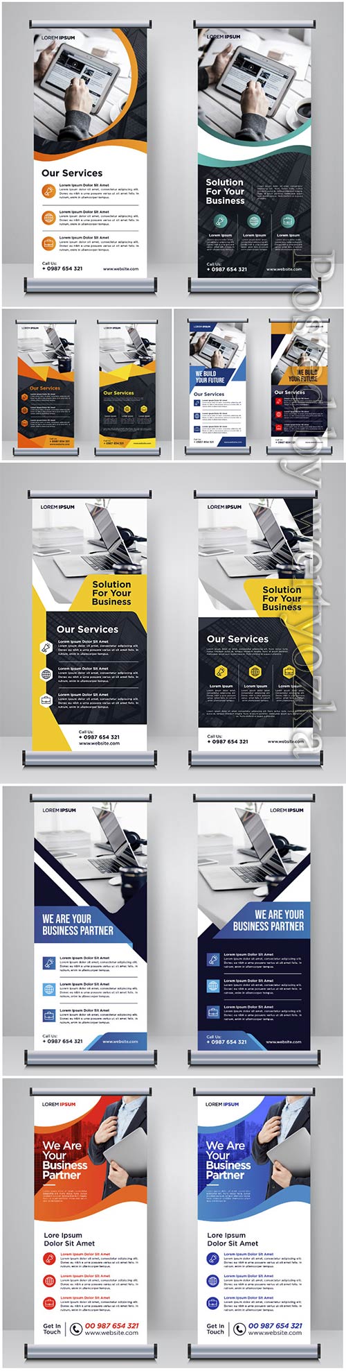 Corporate roll up or banner design template vector