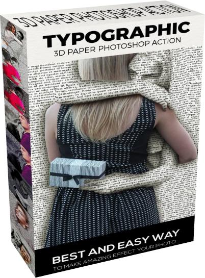 GraphicRiver - Typographic 3D paper Photoshop Action