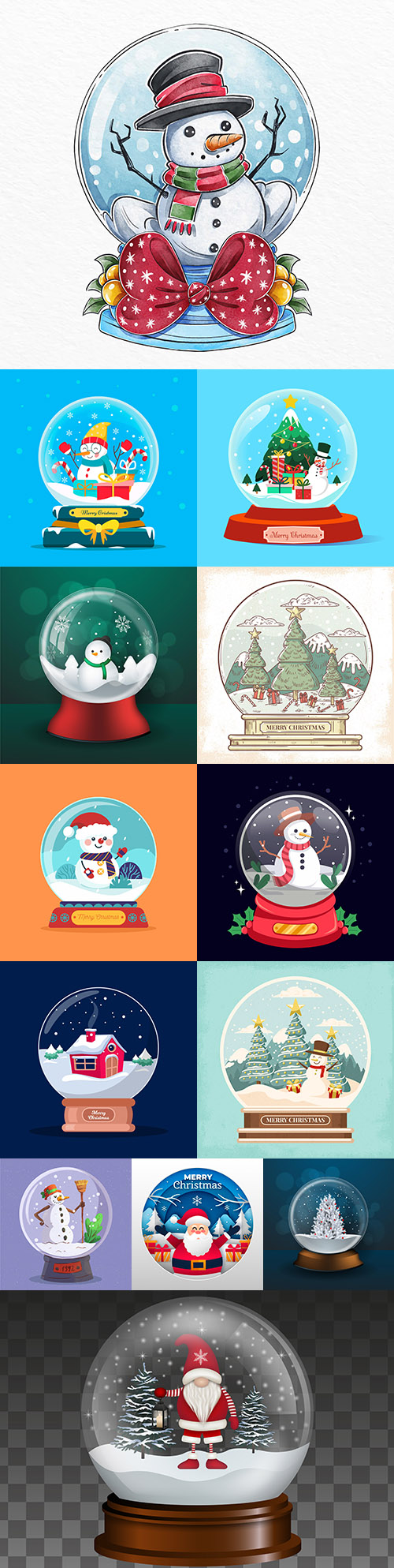Christmas snow ball illustration in flat design
