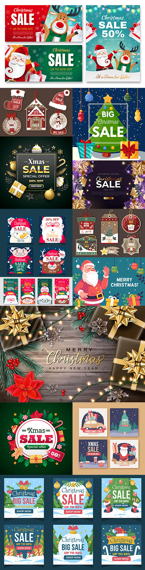 Christmas sale instagram template on social networks
