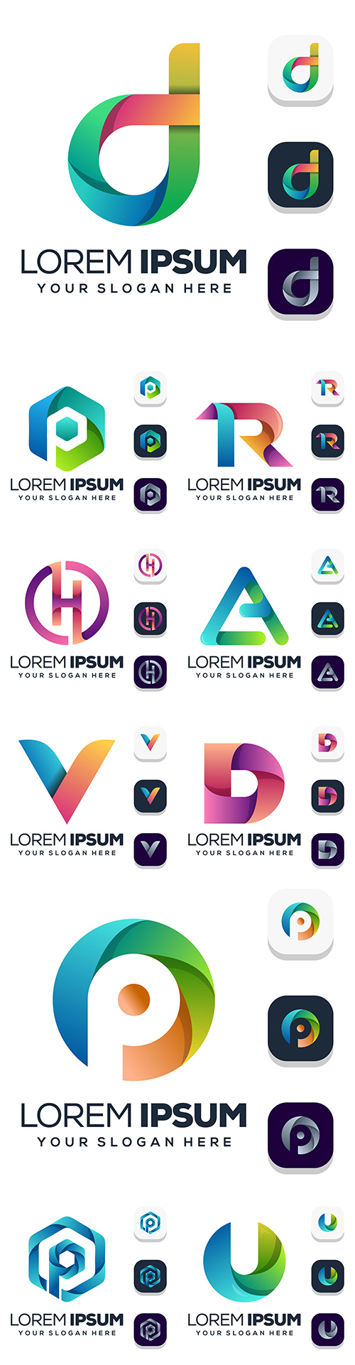 Letter alphabet colorful creadive logo design
