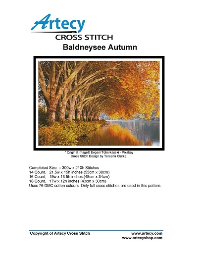 Artecy Cross Stitch - Baldneysee Autumn