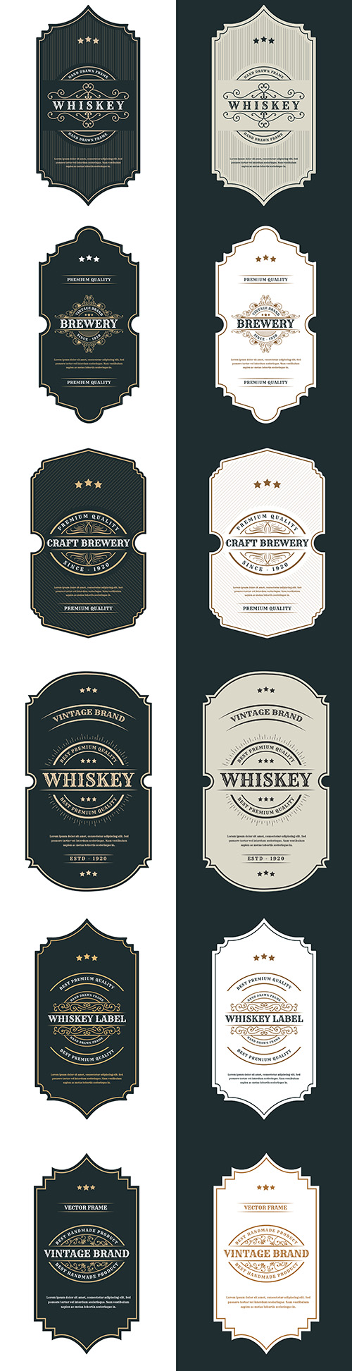 Whiskey vintage brand design label for alcohol
