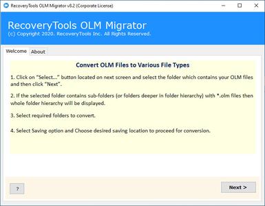 RecoveryTools OLM Migrator 8.4