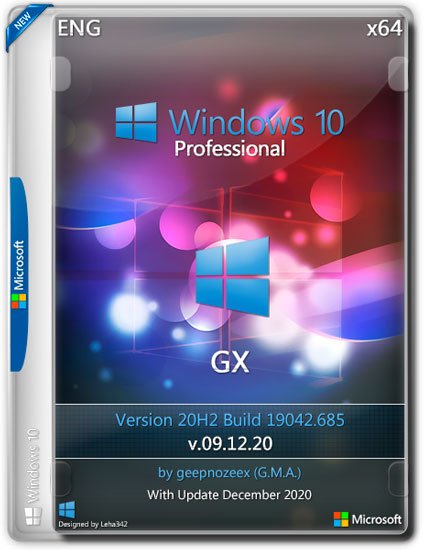 Windows 10 Pro x64 20H2.19042.685 GX v.09.12.20 (ENG/2020)