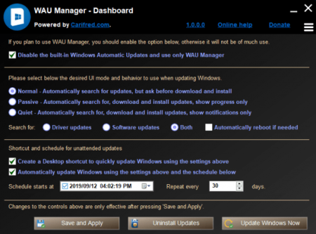 WAU Manager (Windows Automatic Updates) 2.8.0.0