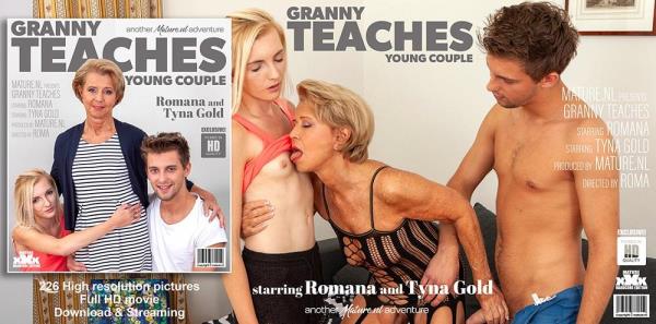 Romana (69), Tyna Gold (23) - Granny teaches a young couple the ways of steamy sex  Watch XXX Online HD