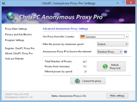 ChrisPC Anonymous Proxy Pro 8.25