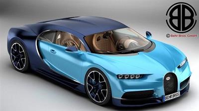 Renderhub   2017 Bugatti Chiron 3D Model