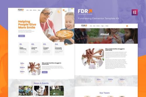 ThemeForest - FDR v1.0.0 - Fundraising Elementor Template Kit - 29783433