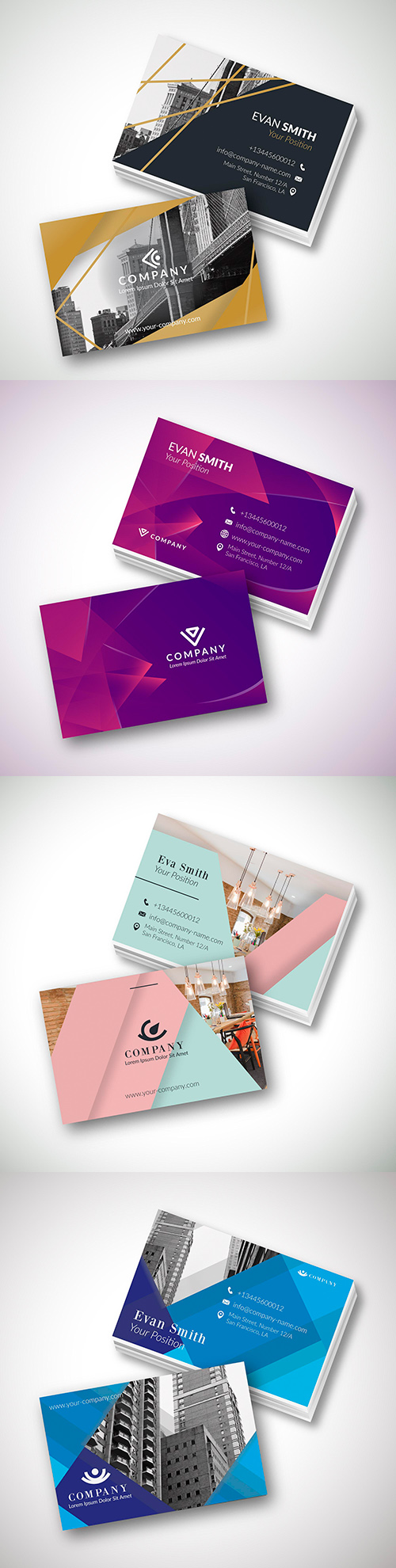 Modern template business card design with photo
