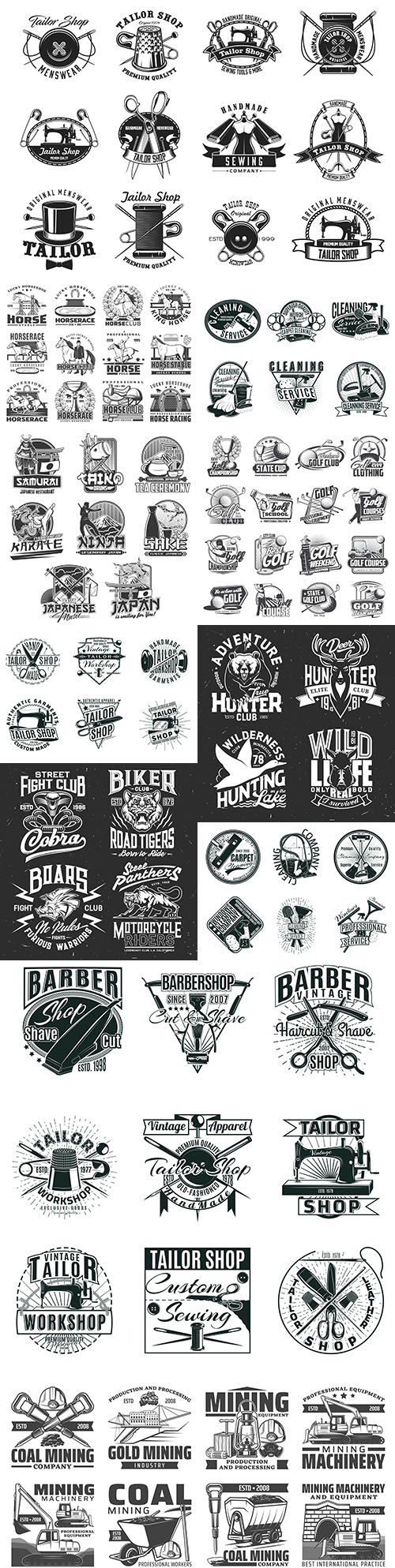 Vintage antique emblems and logos with design text 5
