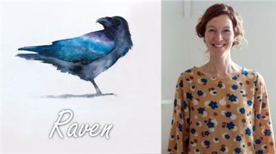 SkillShare - Raven. A Free-Flow Watercolour Master Class with Jane Davies