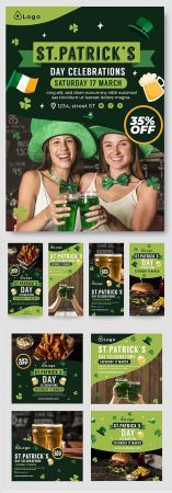 St. Patrick's Day design party illustrations and instagram stories