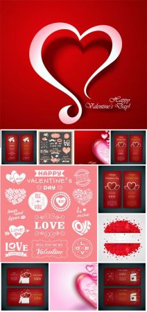 Backgrounds and romantic lettering for valentine's day