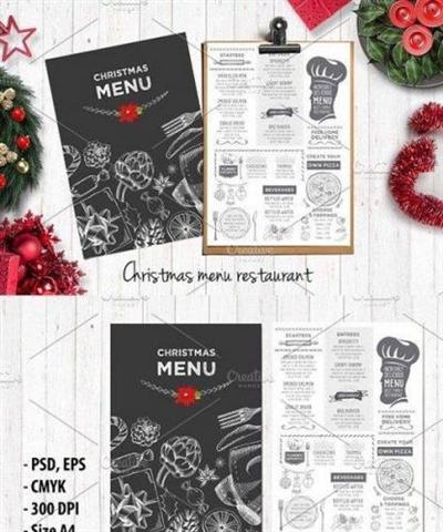 Food menu, restaurant flyer 24