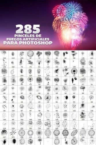 285 New Year Fireworks Brushes for Photoshop