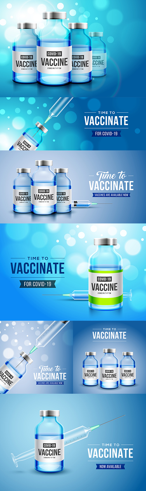Vaccination against covid-19 coronavirus with realistic 3D bottle