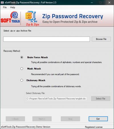 eSoftTools Zip Password Recovery 2.5