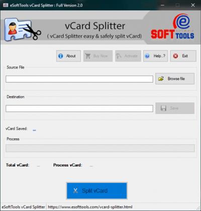 eSoftTools vCard Splitter 2.0