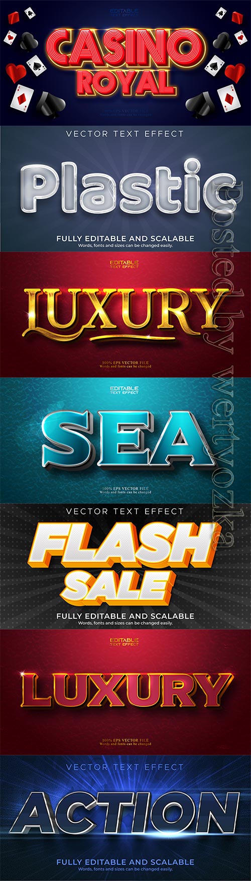 3d editable text style effect vector vol 235