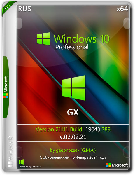 Windows 10 Pro x64 21H1.19043.789 GX v.02.02.21 (RUS/2021)