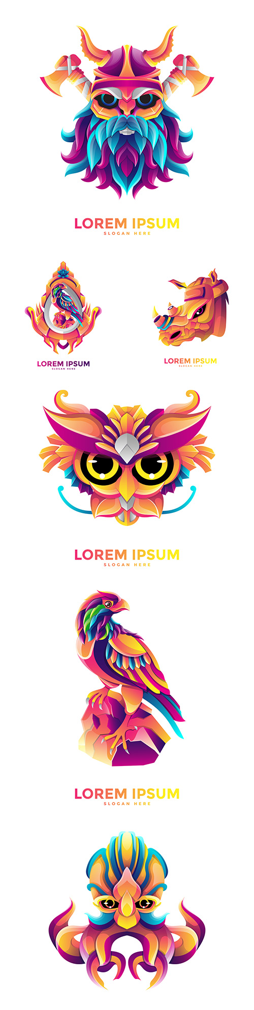 Origami logo colorful design in modern style
