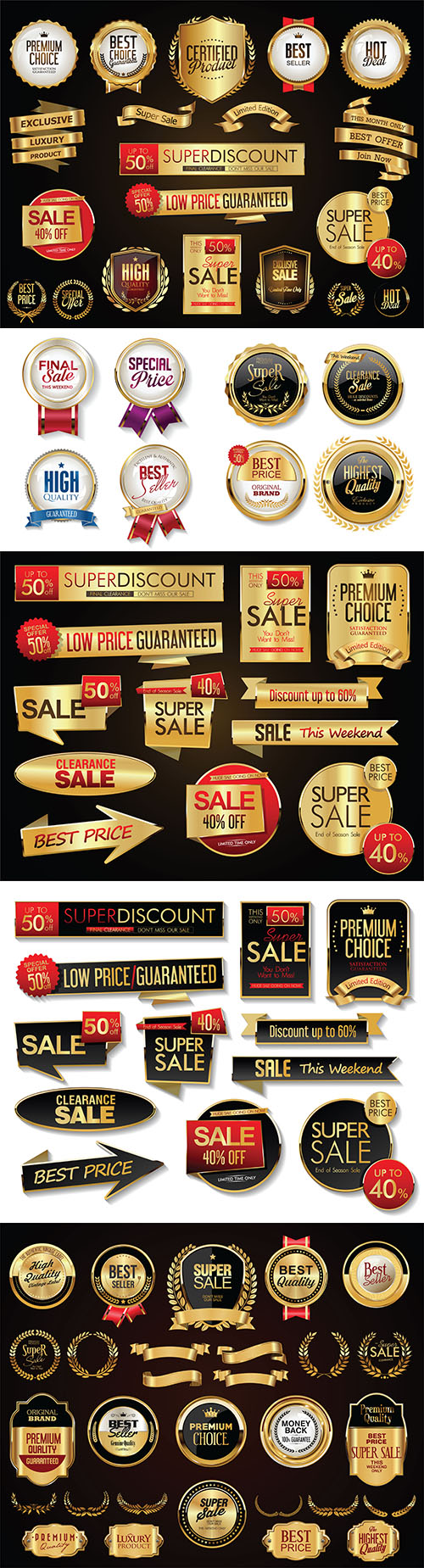 Premium luxury gold badges and labels collection
