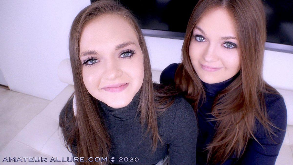 Joey White, Sami White - Amateur Allure Welcomes TWIN SISTERS Joey and Sami White to Give POV Blowjob and Swallow Cum (1080p)