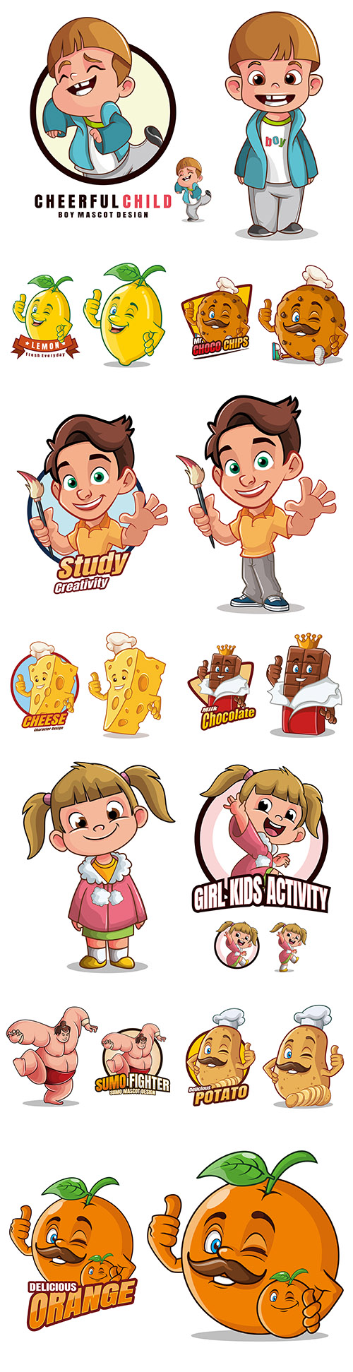 Mascot funny cartoon character design illustration 2
