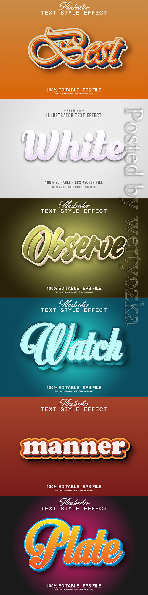 3d editable text style effect vector vol 293