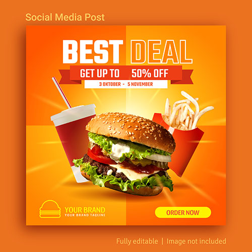 Best deal promotion social media post template design