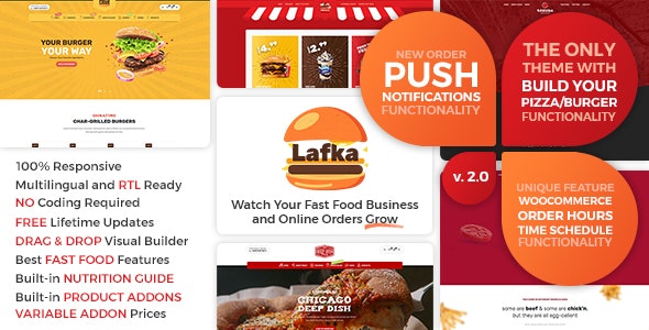 Lafka v2.4.1 - WooCommerce Theme for Burger Pizza Fast Food Delivery & Restaurant Wordpress