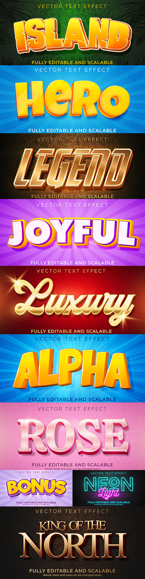 Editable font and 3d effect text design collection illustration 32
