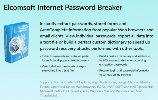 Elcomsoft Internet Password Breaker v3.30.5802