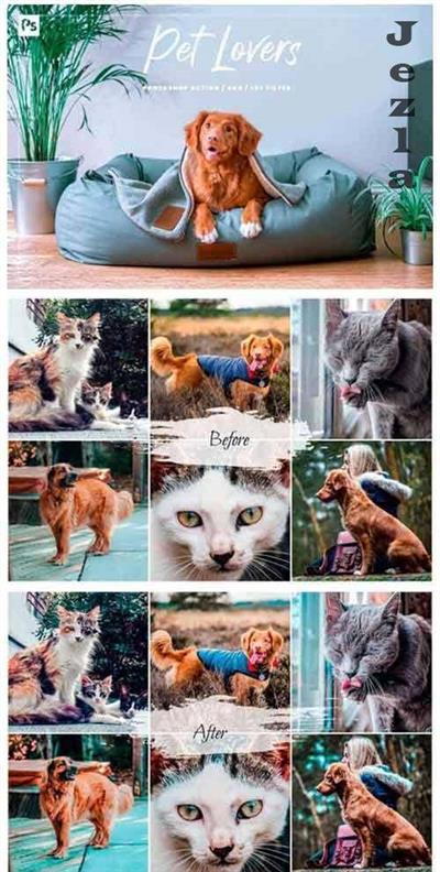 10 PET LOVERS PHOTOSHOP ACTION, ACR, LUT PRESETS