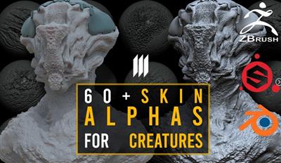 Artstation   60 Skin Alphas For Creatures / Zbrush / Substance Painter / Blender