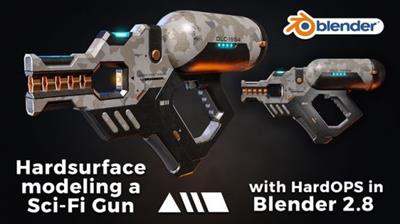 Hardsurface modeling a Sci-Fi Gun with HardOPS in Blender 2.8