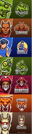 Logo and mascot eSports game templates design