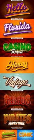 Editable font and 3d effect text design collection illustration 50