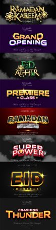 Editable font and 3d effect text design collection illustration 33